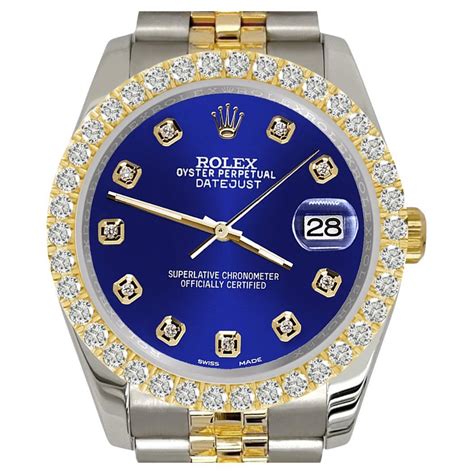 rolex datejust 36mm quadrante blu|rolex 36mm datejust diamond bezel.